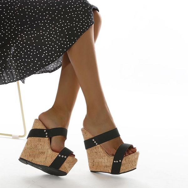 slippers 6 inches platform slope heel stripper fetish shoes nightclub fashion women elegant full dress party models, Black
slippers 6 inches platform slope heel stripper fetish shoes nightclub fashion women elegant full dress party models, Black