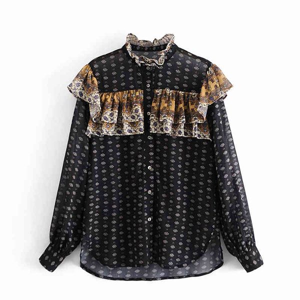 vintage women cascading ruffles shirts fashion ladies chiffon print streetwear female chic stand collar loose blouse 210427, White
vintage women cascading ruffles shirts fashion ladies chiffon print streetwear female chic stand collar loose blouse 210427, White
