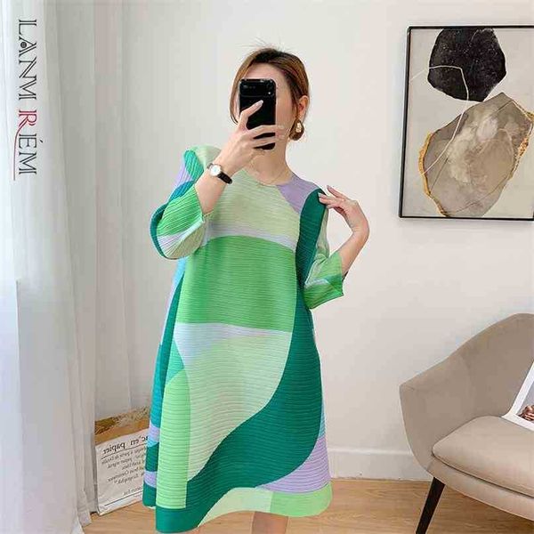 women big size rose pink pleated dress round neck three quarter sleeve loose fit fashion summer 2e1560 210526, Black;gray
women big size rose pink pleated dress round neck three quarter sleeve loose fit fashion summer 2e1560 210526, Black;gray