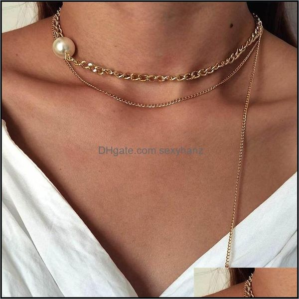 & pendants pendant necklaces 2 pcs/set simple chain pearl set classic mtilayer party gold long necklace fashion jewelry aessories drop deliv, Silver
& pendants pendant necklaces 2 pcs/set simple chain pearl set classic mtilayer party gold long necklace fashion jewelry aessories drop deliv, Silver