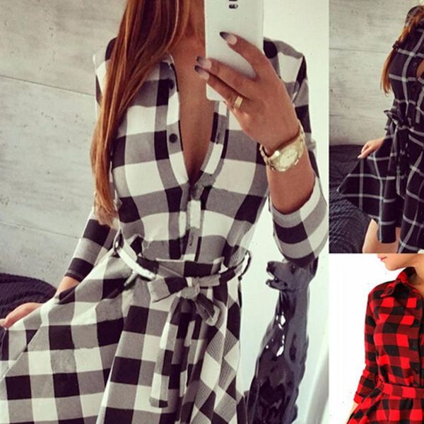 autumn spring casual plaid shirt women dress high waist charming slim long sleeve mini belt vestidos, Black;gray
autumn spring casual plaid shirt women dress high waist charming slim long sleeve mini belt vestidos, Black;gray