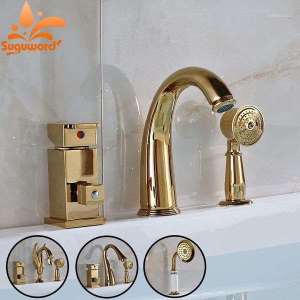 bathroom sink faucets gold polished bathtub faucet deck mount 3 holes mixer tap and cold water with shower spray1
bathroom sink faucets gold polished bathtub faucet deck mount 3 holes mixer tap and cold water with shower spray1
