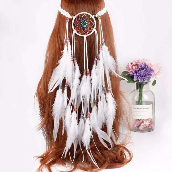 dream catching net feather hairband bohemian national style female fighter scenic spot p hair rope, Silver
dream catching net feather hairband bohemian national style female fighter scenic spot p hair rope, Silver