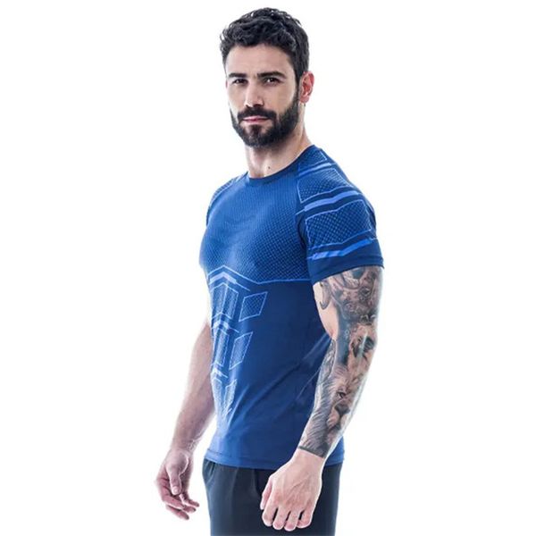 men running shirt short sleeve mens jogging t shirts active quick dry training jersey sports clothing jsf20, Gray;blue
men running shirt short sleeve mens jogging t shirts active quick dry training jersey sports clothing jsf20, Gray;blue