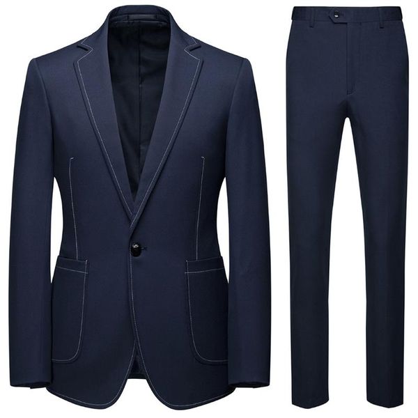 men's suits & blazers xf121 size m-6xl fashion european and american leisure suit groomsman wedding two-button set mens with pants, White;black