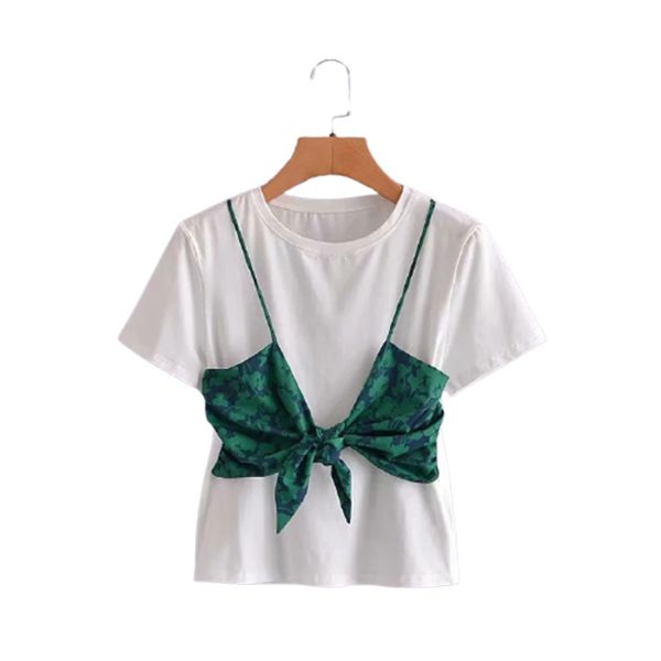 bbwm summer hit color bow woman chic fake two piece patchwork design t shirt sweet fresh tee 210520, White
bbwm summer hit color bow woman chic fake two piece patchwork design t shirt sweet fresh tee 210520, White