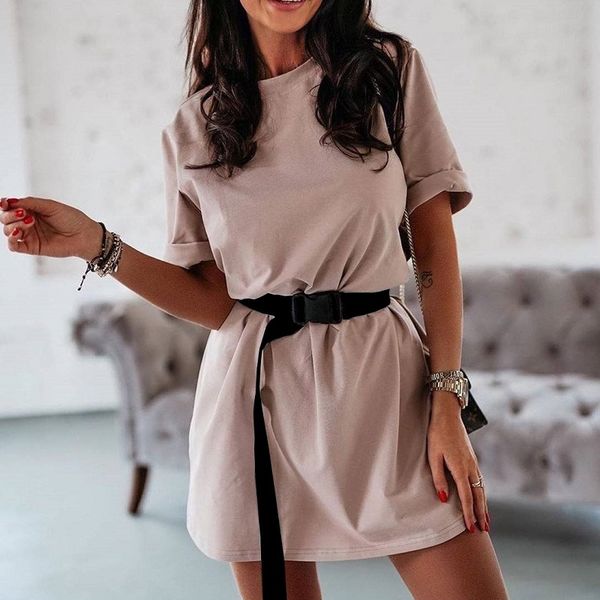 casual solid womens dress with belt leisure white dresses summer 2021 t shirt dress women white short dress vestidos clothes, Black;gray
casual solid womens dress with belt leisure white dresses summer 2021 t shirt dress women white short dress vestidos clothes, Black;gray