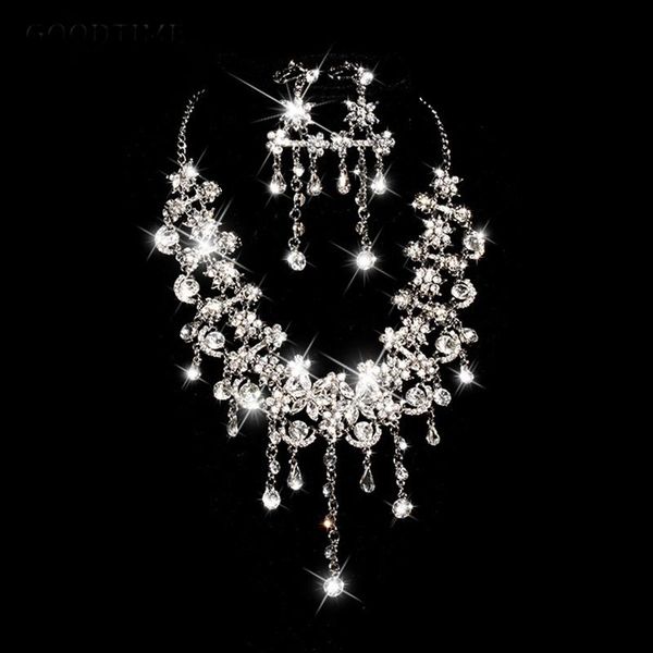 earrings & necklace luxury crystal bridal jewelry sets for women wedding silver color tassel statement accessories
earrings & necklace luxury crystal bridal jewelry sets for women wedding silver color tassel statement accessories