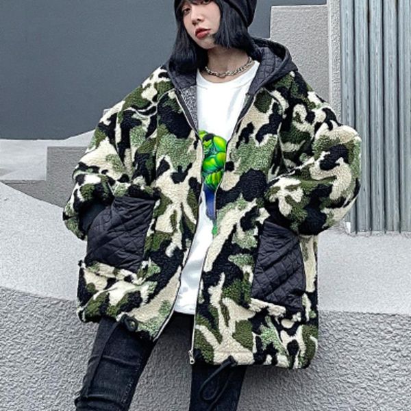 women's jackets xuxi women coat fashion stitching zipper cardigan thicken mid-length hooded streetwear autumn winter 2021 e3851, Black;brown
women's jackets xuxi women coat fashion stitching zipper cardigan thicken mid-length hooded streetwear autumn winter 2021 e3851, Black;brown