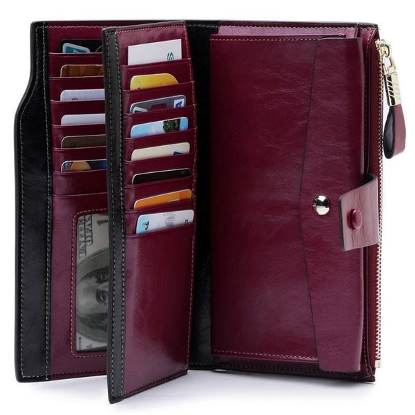 fashion long women leather wallet womens wallets forcell phone genuine purse female coin carteira feminina, Red;black
fashion long women leather wallet womens wallets forcell phone genuine purse female coin carteira feminina, Red;black