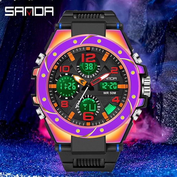 wristwatches sanda luxury quartz dual display men's luminous electronic led watch chronograph sports waterproof reloj de hombre, Slivery;brown
wristwatches sanda luxury quartz dual display men's luminous electronic led watch chronograph sports waterproof reloj de hombre, Slivery;brown