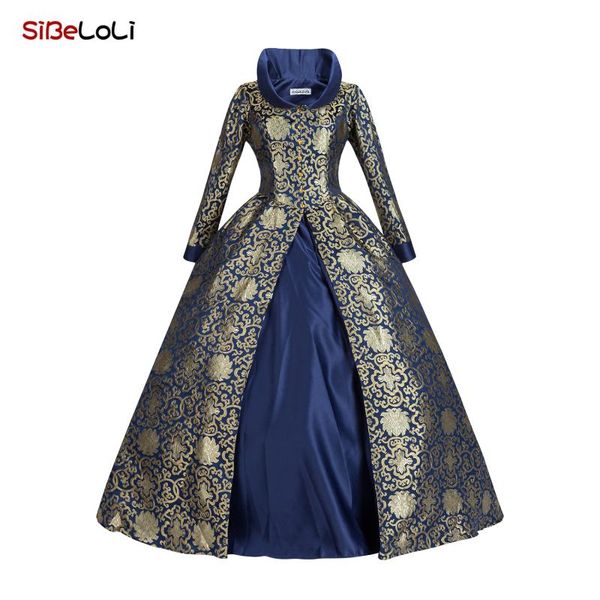 casual dresses medieval renaissance blue floral printed brocade gothic victorian period dress ball gown reenactment theatrical costumes, Black;gray
casual dresses medieval renaissance blue floral printed brocade gothic victorian period dress ball gown reenactment theatrical costumes, Black;gray