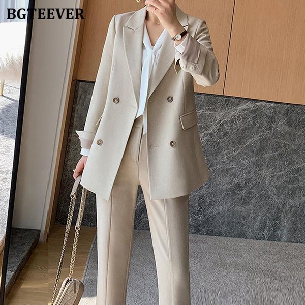 women's two piece pants bgteever elegant women trousers suits long sleeve double breasted female jacket & irregular autumn winter set 2, White
women's two piece pants bgteever elegant women trousers suits long sleeve double breasted female jacket & irregular autumn winter set 2, White