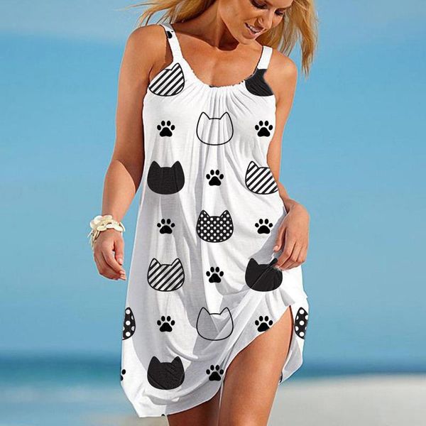 casual dresses women's mini dress summer fashion sleeveless cute cartoon print hem loose beach ladies white dress#35, Black;gray
casual dresses women's mini dress summer fashion sleeveless cute cartoon print hem loose beach ladies white dress#35, Black;gray