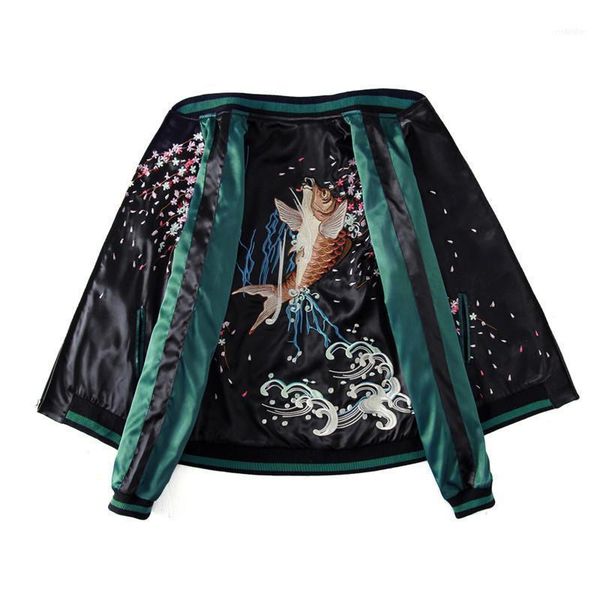 men's jackets makuluya yokosuka reversible coat street style women men fish flowers printed embroidery baseball casual pilot's jac, Black;brown
men's jackets makuluya yokosuka reversible coat street style women men fish flowers printed embroidery baseball casual pilot's jac, Black;brown