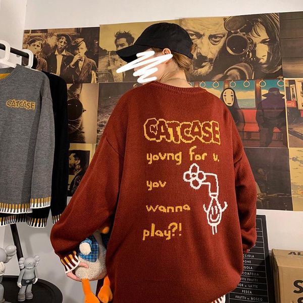 men's sweaters year red sweater interesting printed pullovers autumn harajuku lazy style clothing loose thick couple pullover, White;black
men's sweaters year red sweater interesting printed pullovers autumn harajuku lazy style clothing loose thick couple pullover, White;black