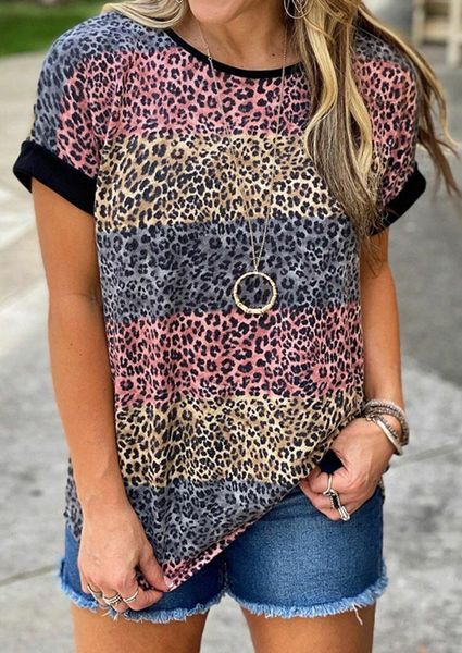 color leopard fashion striped womens t shirts tee clothes summer short sleeve casual o neck loose tees, White
color leopard fashion striped womens t shirts tee clothes summer short sleeve casual o neck loose tees, White
