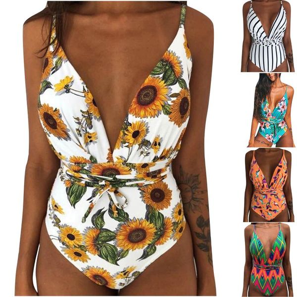 women's swimwear women one piece bikini floral pattern v-neck beachwear swimsuit bandage printing siamese suit summer, White;black
women's swimwear women one piece bikini floral pattern v-neck beachwear swimsuit bandage printing siamese suit summer, White;black