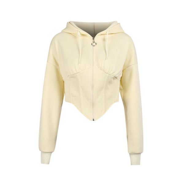 women's hoodies & sweatshirts women autumn tight hoodie, solid color hooded long sleeves full zip-up crop for girls, beige/black
women's hoodies & sweatshirts women autumn tight hoodie, solid color hooded long sleeves full zip-up crop for girls, beige/black