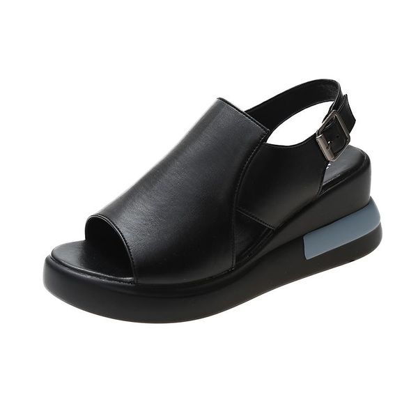 sandals genuine leather platform sandal ladies women's 2021 thick sole high heels summer shoes for women, Black
sandals genuine leather platform sandal ladies women's 2021 thick sole high heels summer shoes for women, Black