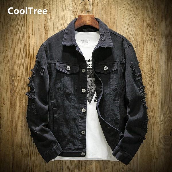 men's jackets cooltree men hole denim spring autumn solid color single-breasted casual jeans coats male slim hip hop streetwear 7xl, Black;brown
men's jackets cooltree men hole denim spring autumn solid color single-breasted casual jeans coats male slim hip hop streetwear 7xl, Black;brown