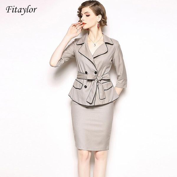 fitaylor ol office lady women suit fashion turndown collar slim coat+skirt suits quality formal women's two piece pants, White
fitaylor ol office lady women suit fashion turndown collar slim coat+skirt suits quality formal women's two piece pants, White