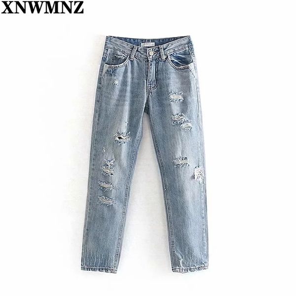 women chic fashion ripped hole side pockets jeans vintage high waist zipper fly denim female ankle trousers mujer 210520, Blue
women chic fashion ripped hole side pockets jeans vintage high waist zipper fly denim female ankle trousers mujer 210520, Blue
