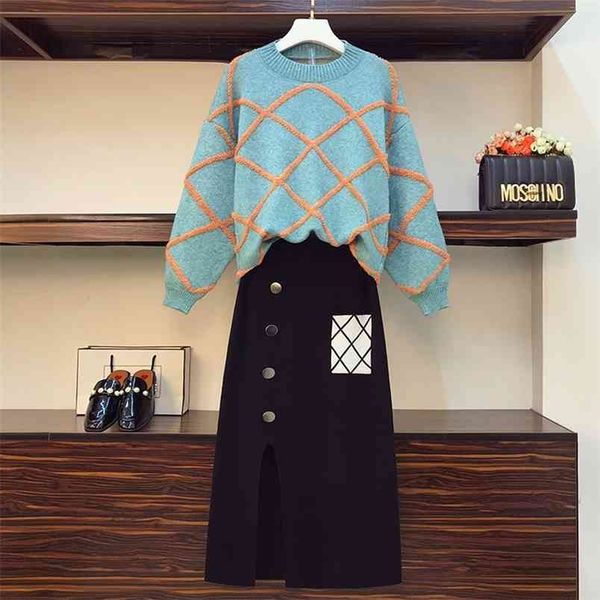 plus size women's autumn and winter wear fat sister mm slim check sweater western skirt two-piece suit hk121 210506, White
plus size women's autumn and winter wear fat sister mm slim check sweater western skirt two-piece suit hk121 210506, White