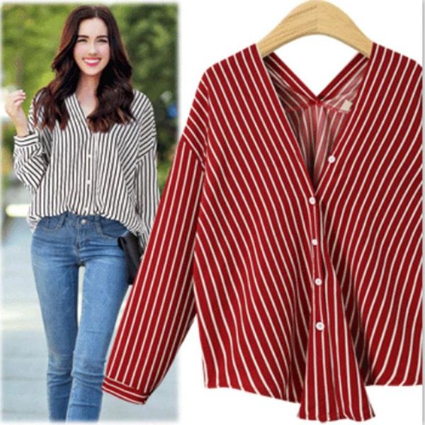 women's blouses & shirts women 2021 batwing sleeve striped long v-neck ladies tunique femme female blusas t8n506, White
women's blouses & shirts women 2021 batwing sleeve striped long v-neck ladies tunique femme female blusas t8n506, White