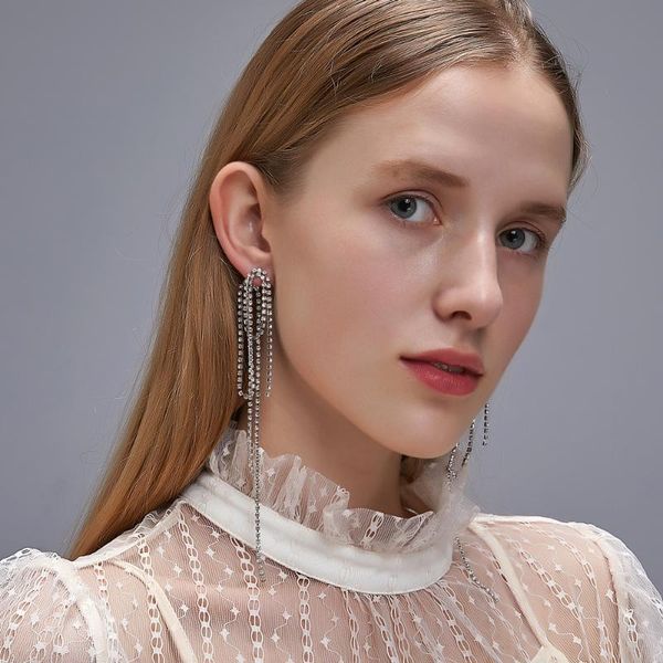 stud korean fashion rhinestone crystal long tassel earrings for women luxury temperament dangle earring party wedding jewelry gifts, Golden;silver
stud korean fashion rhinestone crystal long tassel earrings for women luxury temperament dangle earring party wedding jewelry gifts, Golden;silver