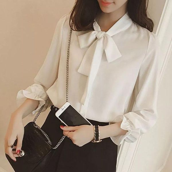 women's blouses & shirts fashion women office lady loose lace-up solid shirt long sleeve chiffon floral work bow tie df2363, White
women's blouses & shirts fashion women office lady loose lace-up solid shirt long sleeve chiffon floral work bow tie df2363, White
