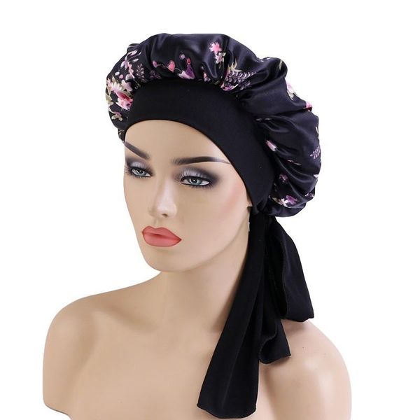 beanie/skull caps floral satin bonnet elastic head wrap night hats breathable printed sleep cap with ribbon wide side tie hair accessories, Blue;gray
beanie/skull caps floral satin bonnet elastic head wrap night hats breathable printed sleep cap with ribbon wide side tie hair accessories, Blue;gray