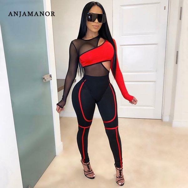 two piece dress anjamanor pant set hollow out sheer mesh spliced bodysuit leggings matching sets women's club outfit d87-ae37, White
two piece dress anjamanor pant set hollow out sheer mesh spliced bodysuit leggings matching sets women's club outfit d87-ae37, White