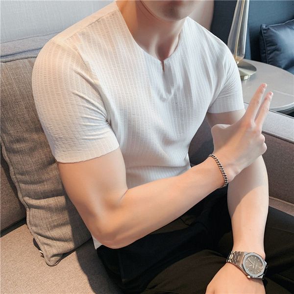 men's polos round neck short sleeve t-shirt, pinstripe knitted shirt, suitable for family social club clothing, White;black
men's polos round neck short sleeve t-shirt, pinstripe knitted shirt, suitable for family social club clothing, White;black