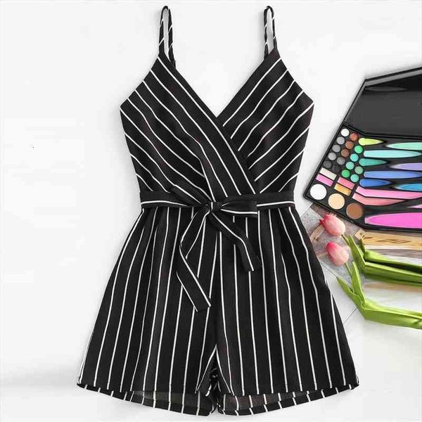 Womens Sleeveless Strappy Short Playsuits Striped Cami Belt Romper Summer Rompertjes Mono t2g, Black;white
Womens Sleeveless Strappy Short Playsuits Striped Cami Belt Romper Summer Rompertjes Mono t2g, Black;white