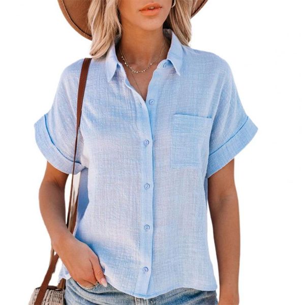 women's t-shirt elegant women summer solid color side slit thin loose turn-down collar plus size casual t-shirts, White
women's t-shirt elegant women summer solid color side slit thin loose turn-down collar plus size casual t-shirts, White