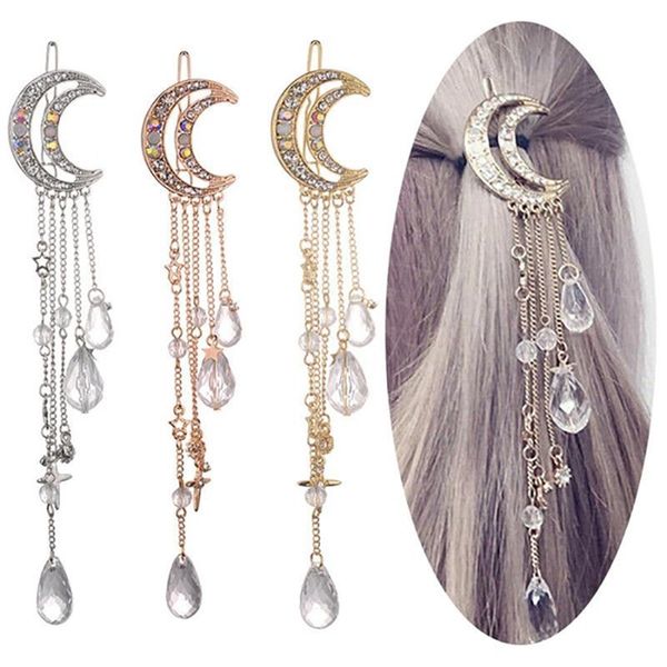 hair clips & barrettes fashion elegant clip women lady moon rhinestone crystal tassel long chain beads hairpin styling accessories, Golden;silver
hair clips & barrettes fashion elegant clip women lady moon rhinestone crystal tassel long chain beads hairpin styling accessories, Golden;silver
