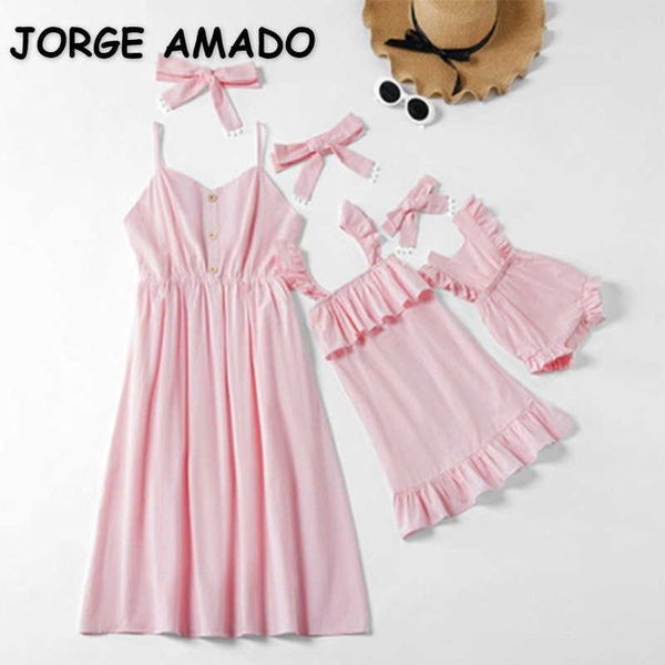 summer family matching clothes 3-pcs sets solid color sling dress with headwear mom and daughter e100 210610, Blue
summer family matching clothes 3-pcs sets solid color sling dress with headwear mom and daughter e100 210610, Blue