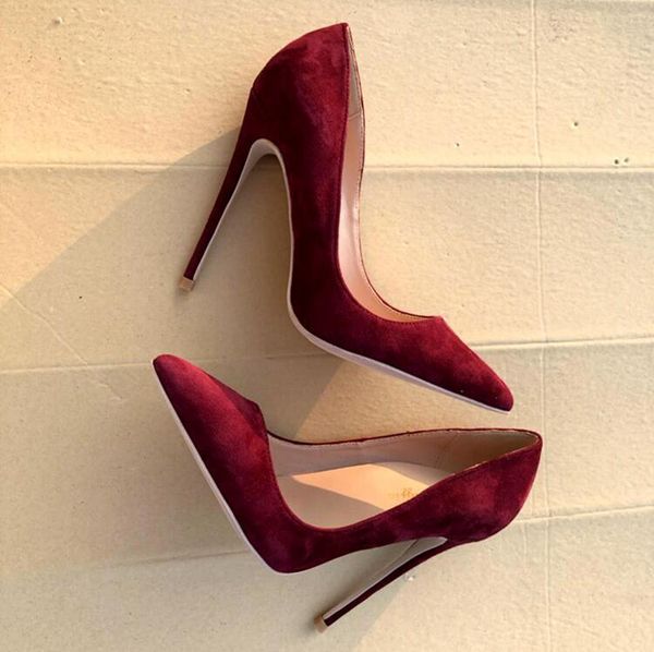 dress shoes red suede high heels pumps 12cm stiletto women pointed toe banquet celebrating big size 45, Black
dress shoes red suede high heels pumps 12cm stiletto women pointed toe banquet celebrating big size 45, Black