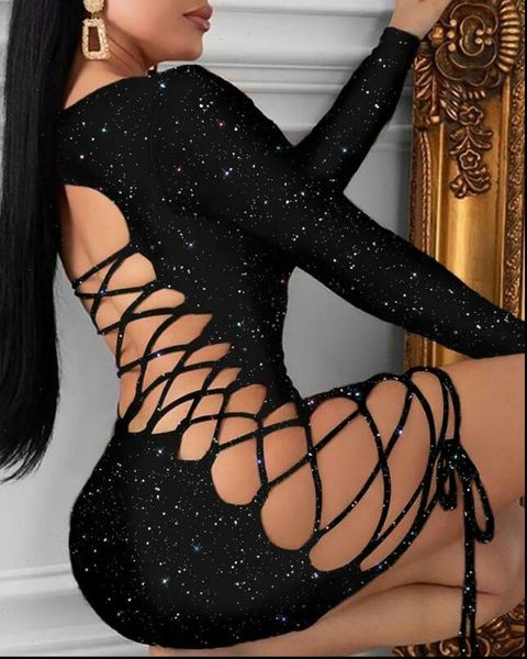 women dresses long sleeve dress bandage bodycon evening party club hollow out lace up ladies, Black;gray
women dresses long sleeve dress bandage bodycon evening party club hollow out lace up ladies, Black;gray