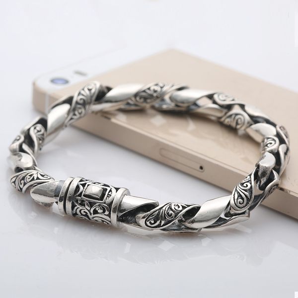 thick bracelet thai silver fashion handiwork personality domineering retro send boyfriend gift tide male style accessory, Black
thick bracelet thai silver fashion handiwork personality domineering retro send boyfriend gift tide male style accessory, Black