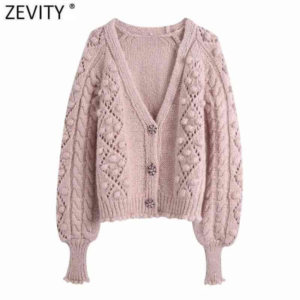 zevity women fashion v neck ball crochet appliques knitted sweater coat femme chic diamond button casual cardigan sw810 210419, Black;brown
zevity women fashion v neck ball crochet appliques knitted sweater coat femme chic diamond button casual cardigan sw810 210419, Black;brown