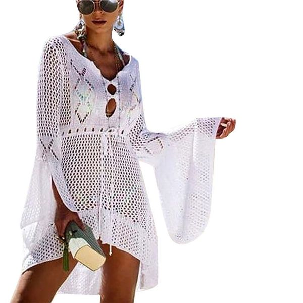 women's swimwear 2021 women bikini cover up knitted tassels pareo beach wear cover-ups swimsuit hollow crochet dress vestido playa, White;black
women's swimwear 2021 women bikini cover up knitted tassels pareo beach wear cover-ups swimsuit hollow crochet dress vestido playa, White;black