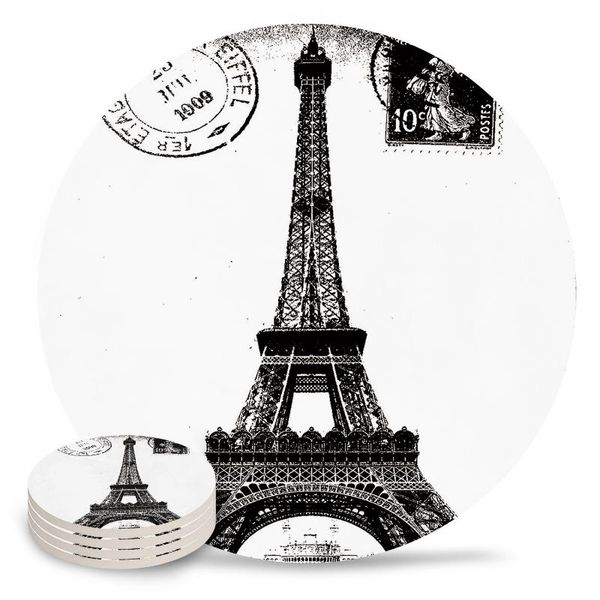 retro paris eiffel tower coasters for cup dining table kitchen decor non slip home decoration accessories mats & pads
retro paris eiffel tower coasters for cup dining table kitchen decor non slip home decoration accessories mats & pads