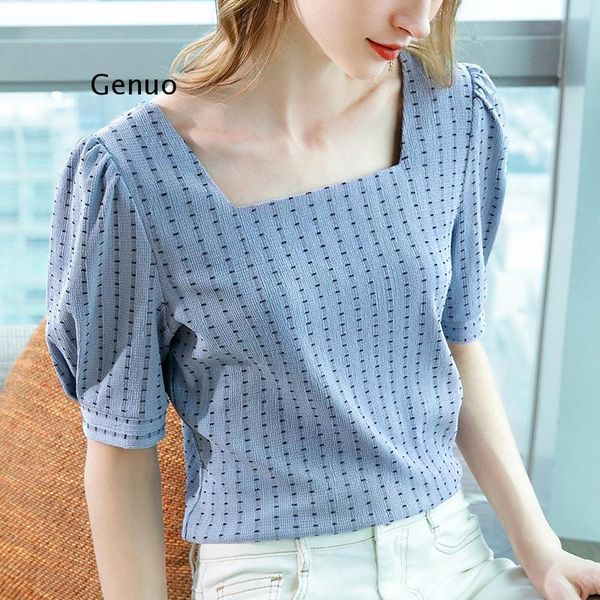 striped t-shirt lace elegant women temperament commuter spring square collar french contrast color puff sleeve tees women's, White
striped t-shirt lace elegant women temperament commuter spring square collar french contrast color puff sleeve tees women's, White