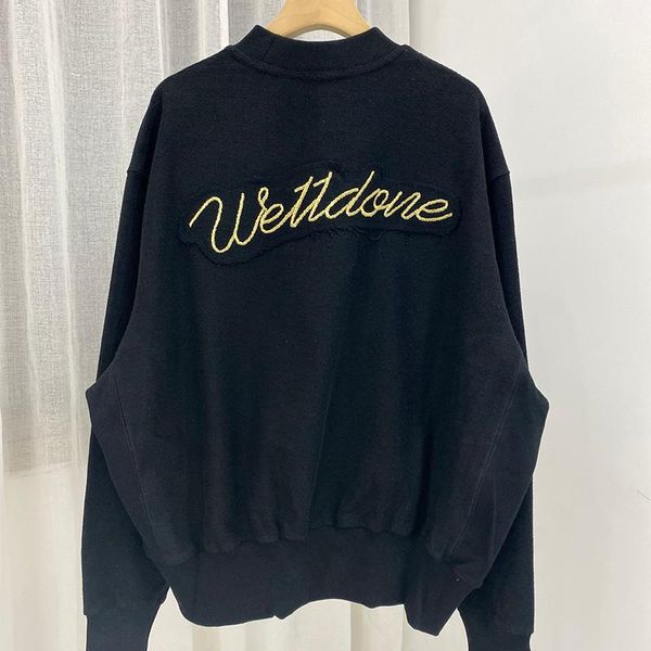 men's sweaters we11done sweater fashion gold line letter embroidery pullover men women high street loose welldone, White;black
men's sweaters we11done sweater fashion gold line letter embroidery pullover men women high street loose welldone, White;black
