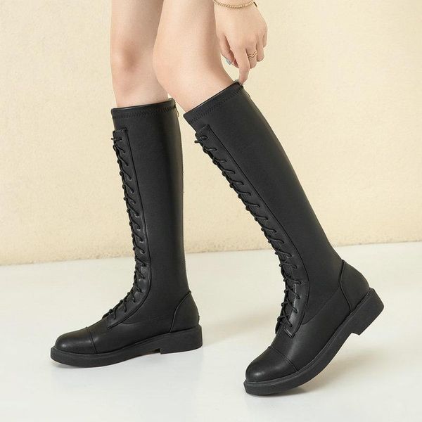 boots low heel knee high spring autumn women soft pu motorcycle zipper winter long ladies shoes, Black
boots low heel knee high spring autumn women soft pu motorcycle zipper winter long ladies shoes, Black