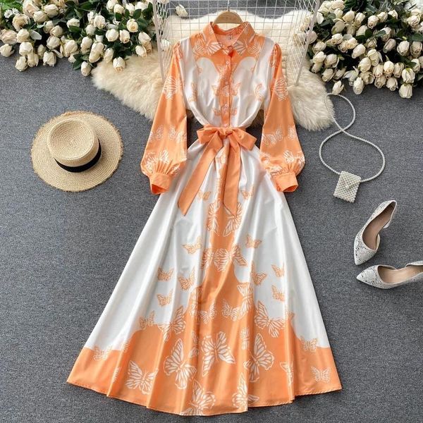 casual dresses women's shirt collar long sleeve belt contrast vintage vacation maxi robe vestidos fashion autumn butterfly flower dress, Black;gray
casual dresses women's shirt collar long sleeve belt contrast vintage vacation maxi robe vestidos fashion autumn butterfly flower dress, Black;gray