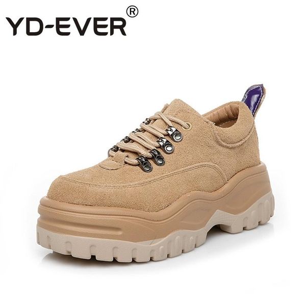 dress shoes yd-ever genuine leather women platform wedge high heel casual pumps fashion lace up spring autumn sneakers, Black 
dress shoes yd-ever genuine leather women platform wedge high heel casual pumps fashion lace up spring autumn sneakers, Black