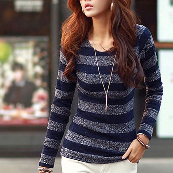 women's t-shirt woman harajuku tshirts women casual round neck stripe slim long sleeve poleras mujer camisetas pullovers, White
women's t-shirt woman harajuku tshirts women casual round neck stripe slim long sleeve poleras mujer camisetas pullovers, White